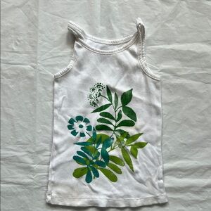GAP Green and White Botanical Tank Top